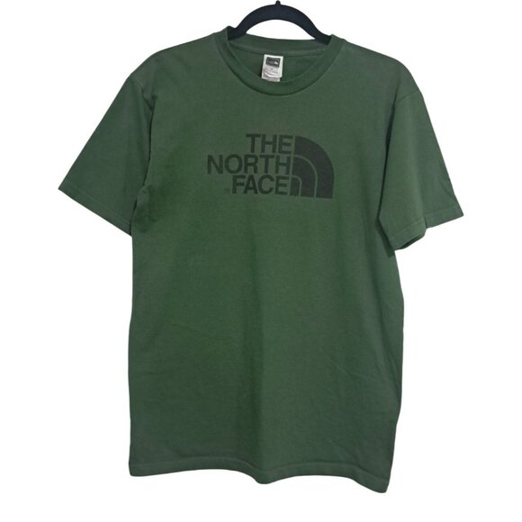 The North Face Green Logo T-Shirt Mens S 100% Cotton Crew Neck Short Sleeve - Picture 1 of 8